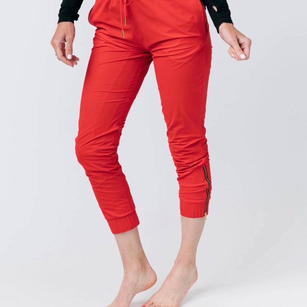 ZYIA Active Red Everywhere Zipper Joggers